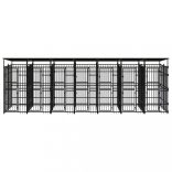 acél kültéri kutyakennel tetővel 12,9 m²