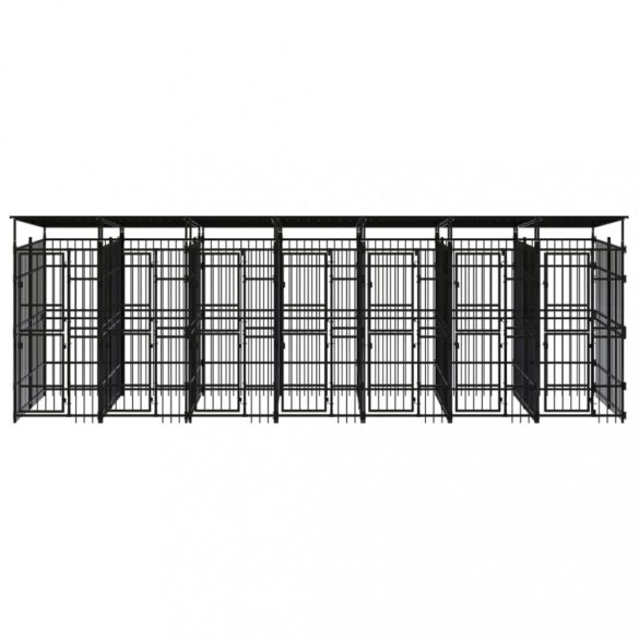 acél kültéri kutyakennel tetővel 12,9 m²