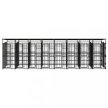 acél kültéri kutyakennel tetővel 14,75 m²