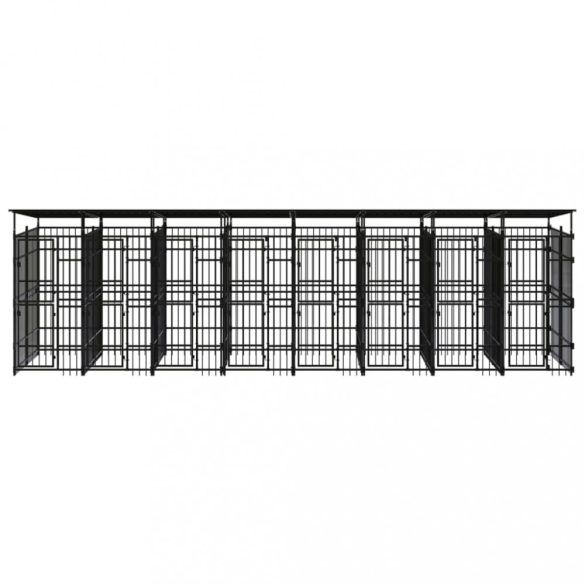 acél kültéri kutyakennel tetővel 14,75 m²