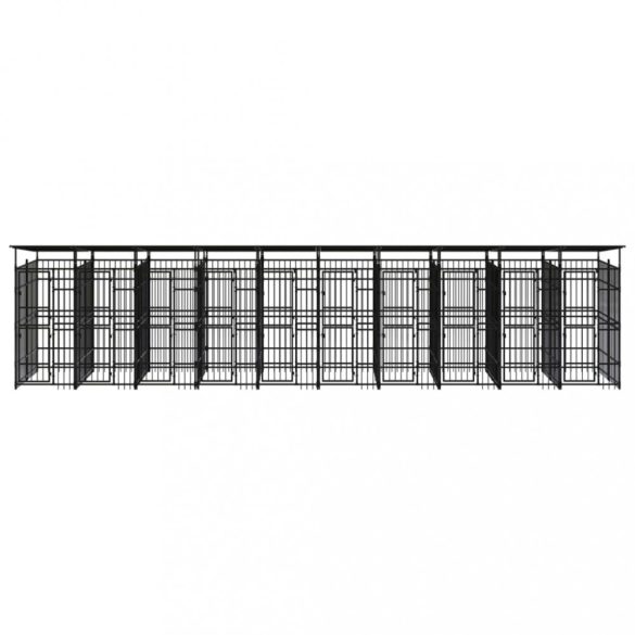 acél kültéri kutyakennel tetővel 18,43 m²