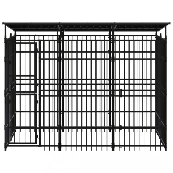 acél kültéri kutyakennel tetővel 5,53 m²