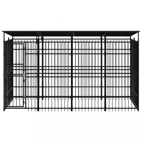 acél kültéri kutyakennel tetővel 7,37 m²