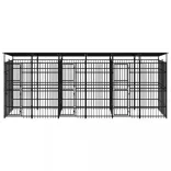 acél kültéri kutyakennel tetővel 11,06 m²