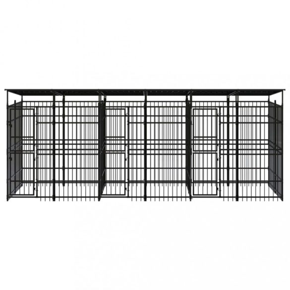 acél kültéri kutyakennel tetővel 11,06 m²