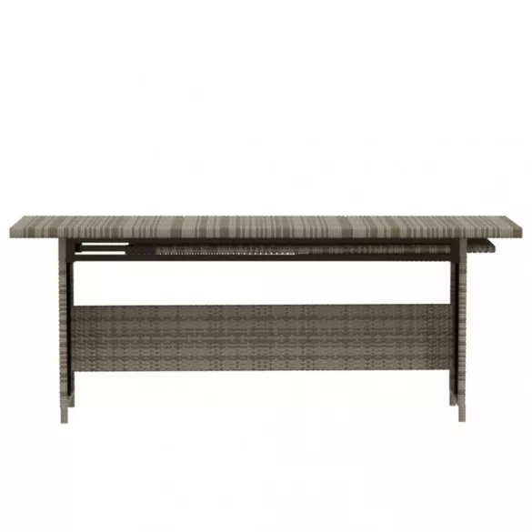 7 részes szürke polyrattan kerti ülőgarnitúra párnákkal