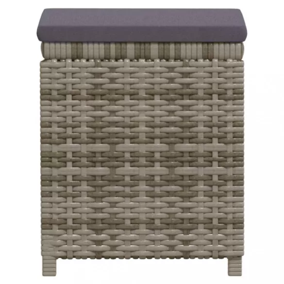 7 részes szürke polyrattan kerti ülőgarnitúra párnákkal