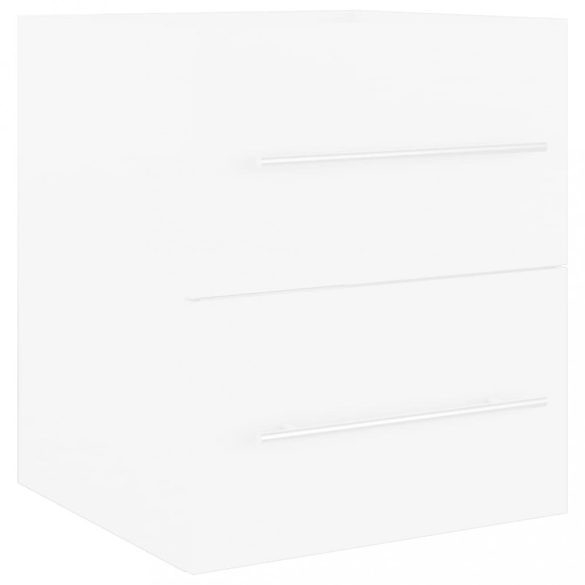 fehér szerelt fa mosdószekrény beépített mosdókagylóval