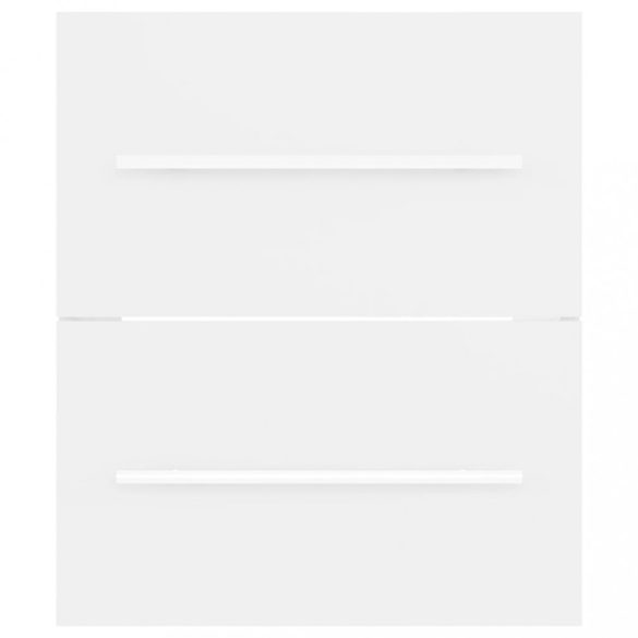 fehér szerelt fa mosdószekrény beépített mosdókagylóval