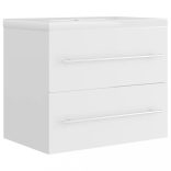 fehér szerelt fa mosdószekrény beépített mosdókagylóval