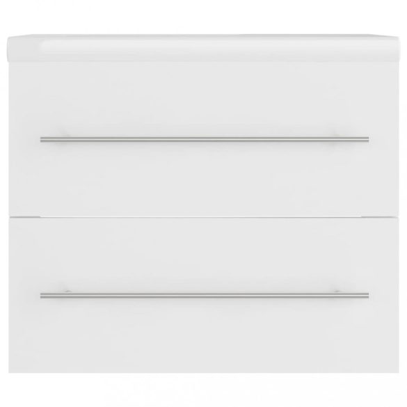 fehér szerelt fa mosdószekrény beépített mosdókagylóval