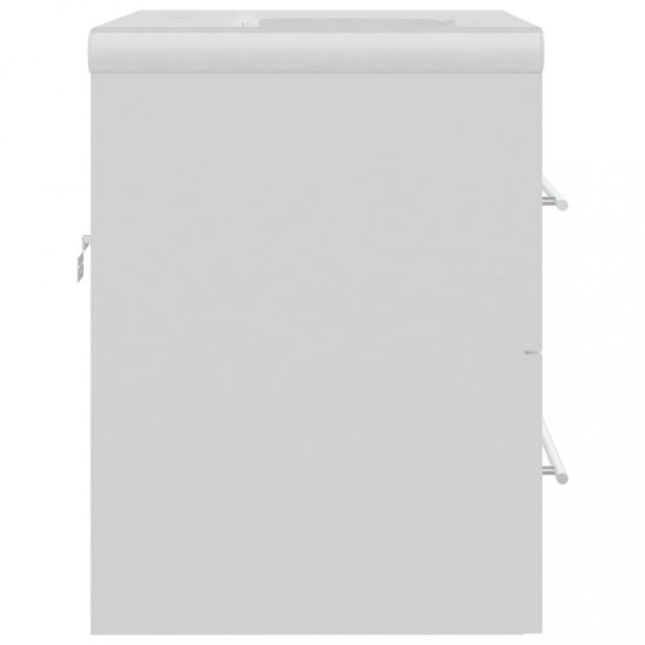 fehér szerelt fa mosdószekrény beépített mosdókagylóval