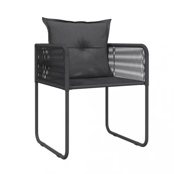 9 részes fekete kerti étkezőgarnitúra