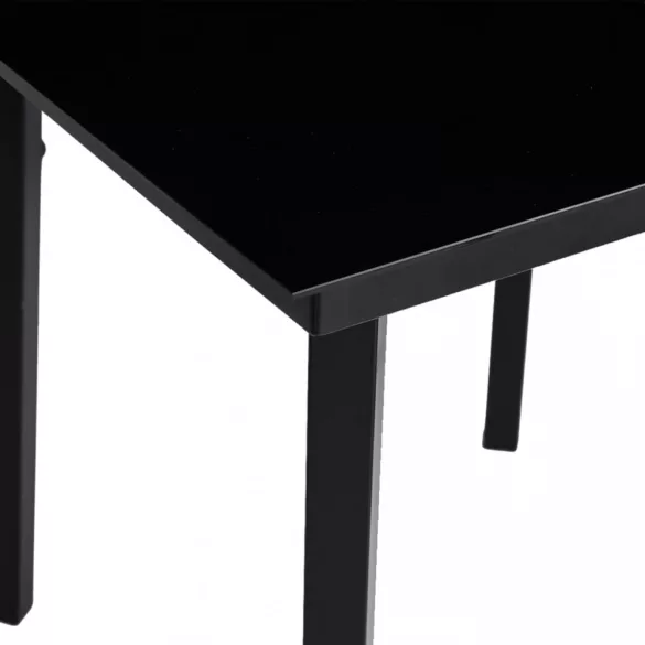7 részes fekete PVC rattan kerti étkezőgarnitúra