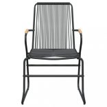 9 részes fekete PVC rattan kerti étkezőgarnitúra