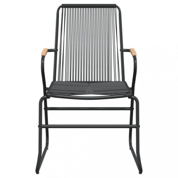 9 részes fekete PVC rattan kerti étkezőgarnitúra