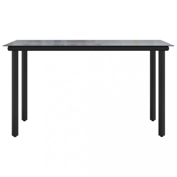 9 részes fekete PVC rattan kerti étkezőgarnitúra