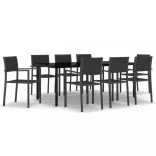 9 részes fekete kerti étkezőgarnitúra