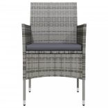 9 részes szürke-fekete kerti étkezőgarnitúra párnákkal