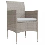 9 részes bézs-fekete kerti étkezőgarnitúra párnákkal