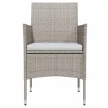 9 részes bézs-fekete kerti étkezőgarnitúra párnákkal