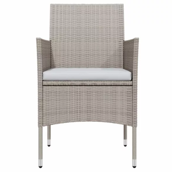 9 részes bézs-fekete kerti étkezőgarnitúra párnákkal