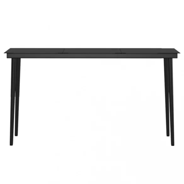 7 részes szürke és fekete kerti étkezőgarnitúra párnákkal