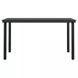 7 részes szürke és fekete kerti étkezőgarnitúra párnákkal