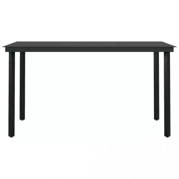 7 részes szürke és fekete kerti étkezőgarnitúra párnákkal