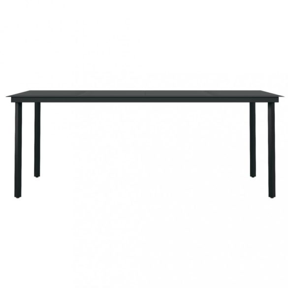 9 részes szürke-fekete kerti étkezőgarnitúra párnákkal