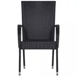 9 részes fekete kerti étkezőgarnitúra