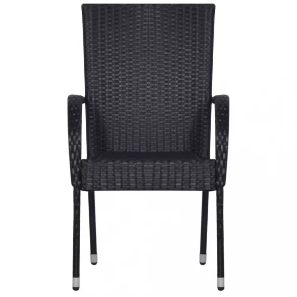 9 részes fekete kerti étkezőgarnitúra