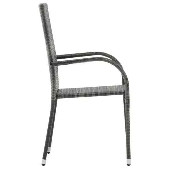 7 részes szürke és fekete kerti étkezőgarnitúra