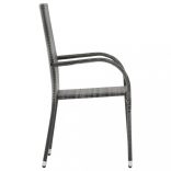 9 részes fekete-szürke színű kerti étkezőgarnitúra