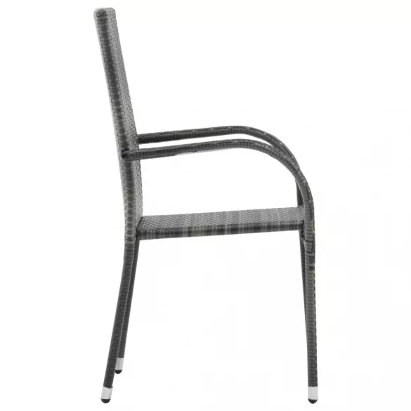 7 részes szürke és fekete kerti étkezőgarnitúra