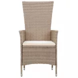 9 részes bézs kerti étkezőgarnitúra párnákkal