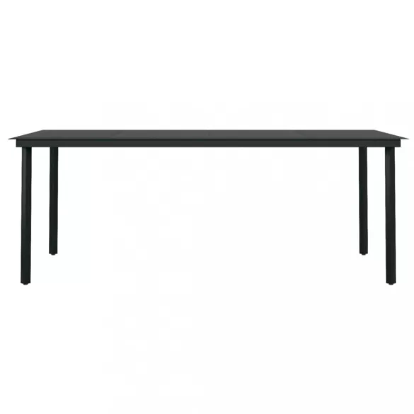 9 részes fekete kerti étkezőgarnitúra párnákkal