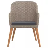 9 részes barna kerti étkezőgarnitúra párnákkal