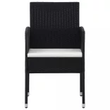 9 részes fekete kerti étkezőgarnitúra