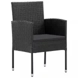 9 részes fekete kerti étkezőgarnitúra