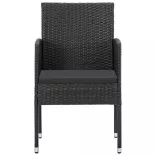 9 részes fekete kerti étkezőgarnitúra