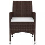 9 részes polyrattan és üveg kerti étkezőgarnitúra párnákkal