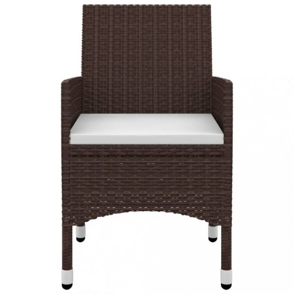 9 részes polyrattan és üveg kerti étkezőgarnitúra párnákkal