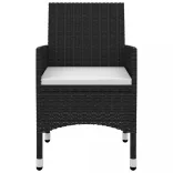 7 részes polyrattan és üveg kerti étkezőgarnitúra párnákkal