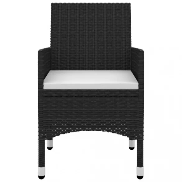 7 részes polyrattan és üveg kerti étkezőgarnitúra párnákkal