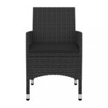 9 részes polyrattan és üveg kerti étkezőgarnitúra párnákkal