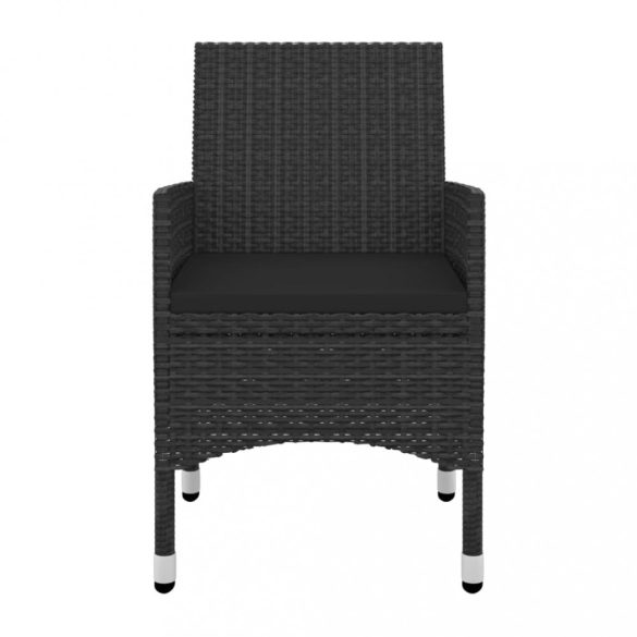 9 részes polyrattan és üveg kerti étkezőgarnitúra párnákkal