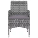 7 részes polyrattan és üveg kerti étkezőgarnitúra párnákkal