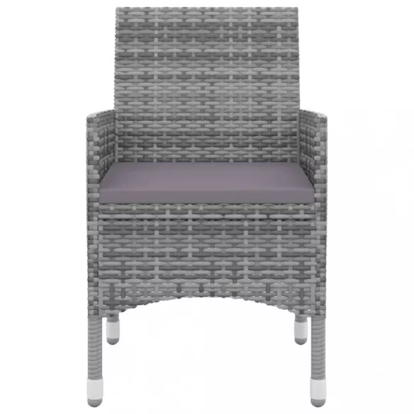 7 részes polyrattan és üveg kerti étkezőgarnitúra párnákkal