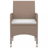 9 részes polyrattan és üveg kerti étkezőgarnitúra párnákkal